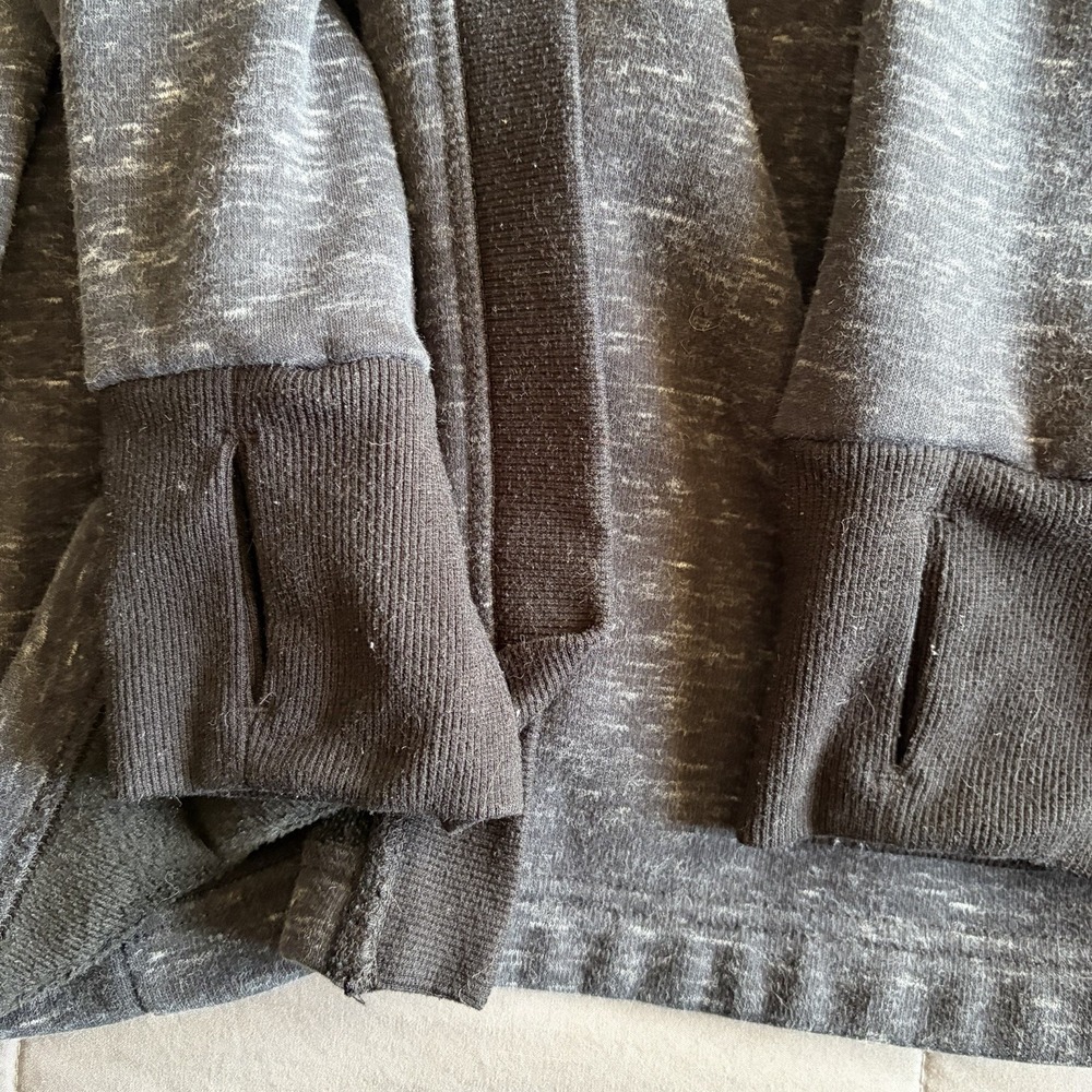 XL 90 Degree Reflex Black Long Open Cardigan Thumbhole Hoodie Comfy Athleisure - Picture 5 of 13